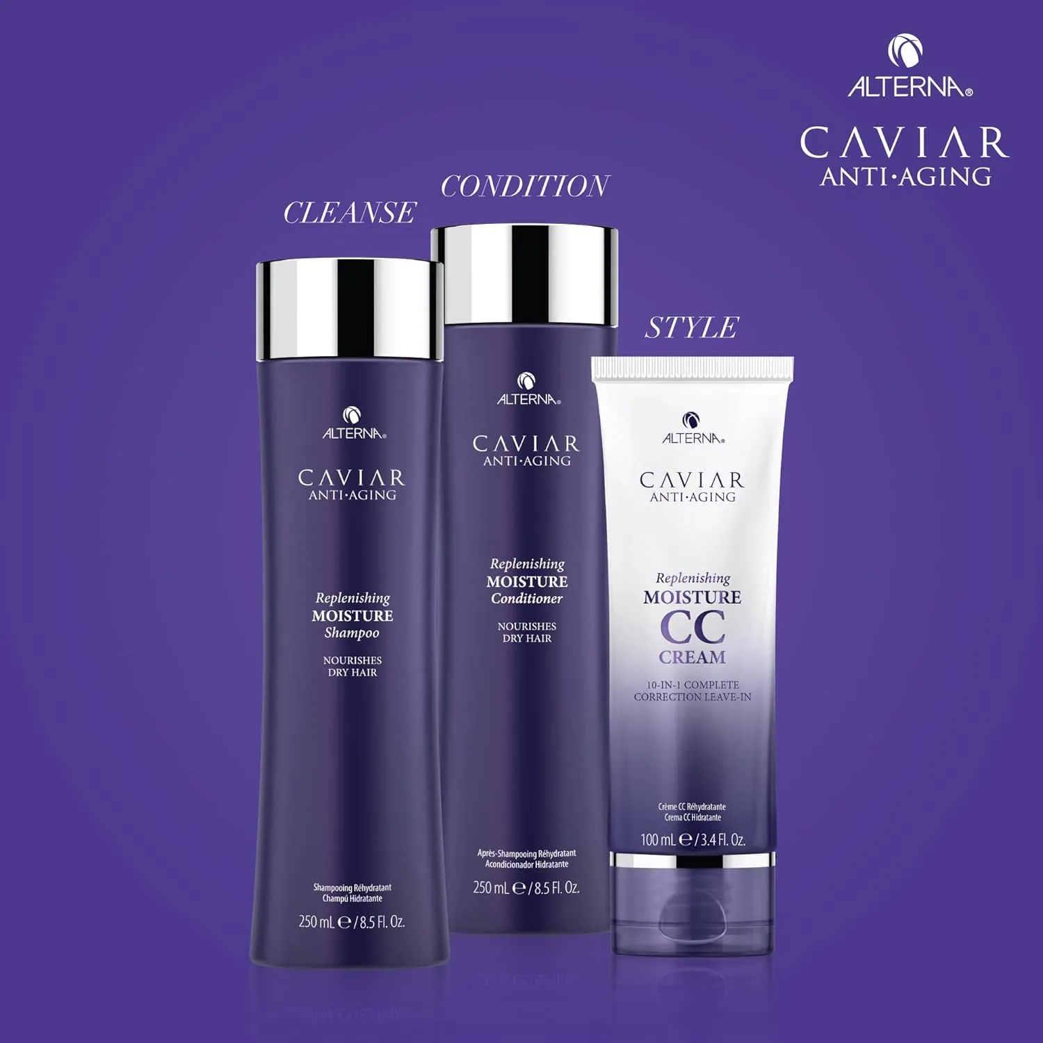 Увлажняющий кондиционер Alterna CAVIAR Anti-Aging Replenishing Moisture Conditioner | Для сухих, ломких волос | Защищает, восстанавливает и увлажняет | Без сульфатов — фото 3