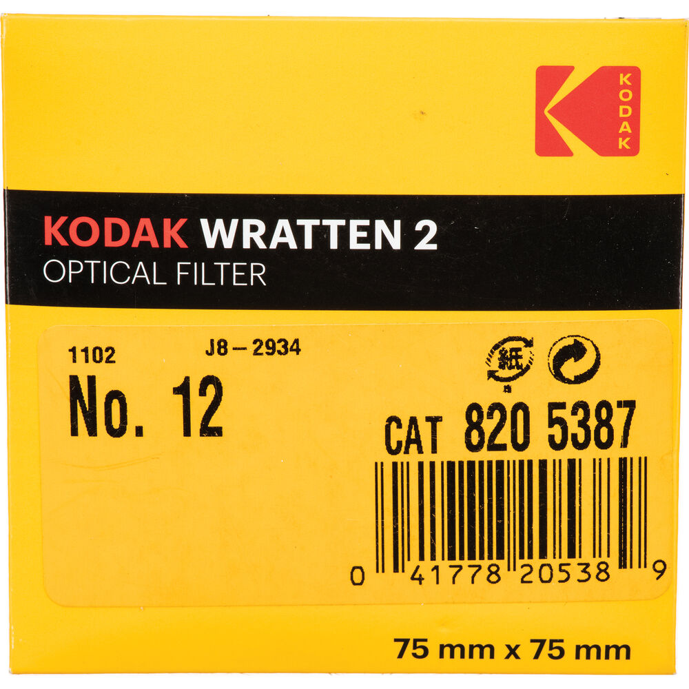

Фильтр Kodak 3 x 3" #12 Deep Yellow Optical Wratten 2 Filter 8205387