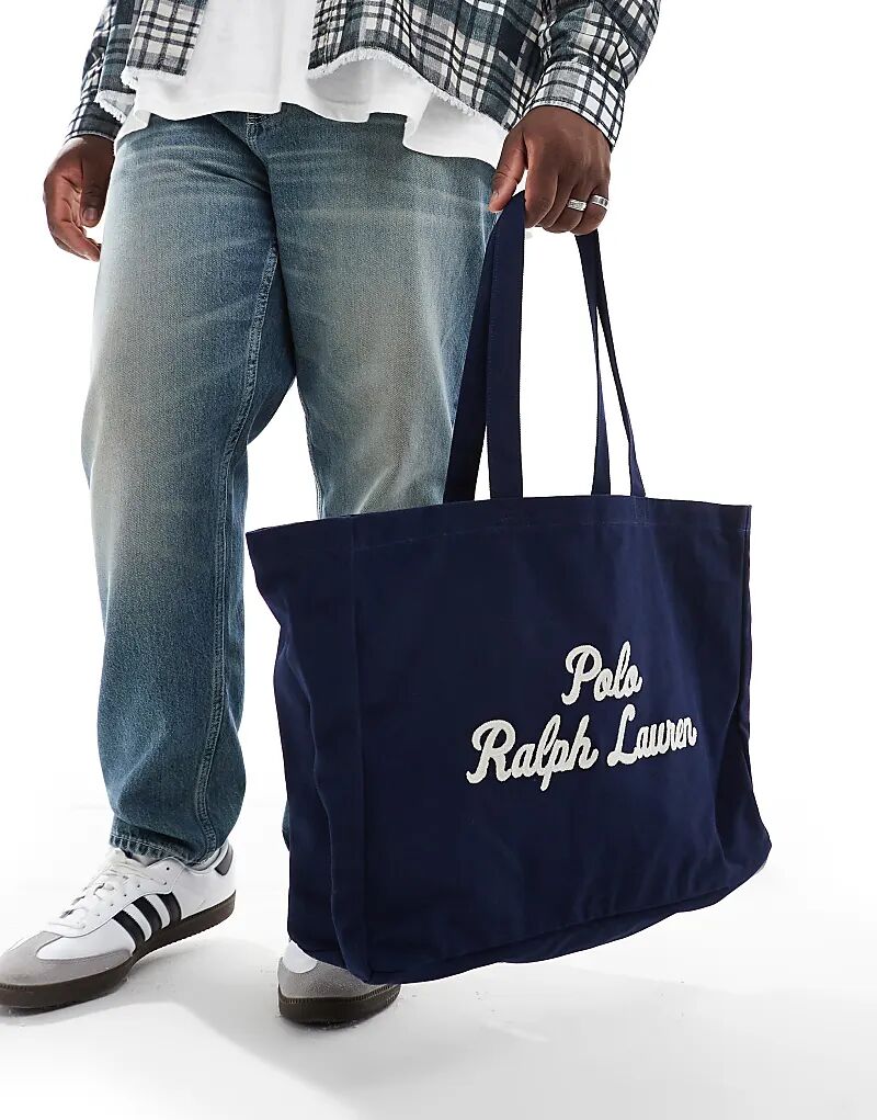 

Сумка-тоут с логотипом темно-синего цвета Polo Ralph Lauren