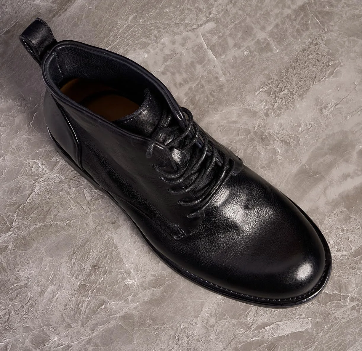 

Мужские повседневные ботинки Santimon Oxfords, кожаные ботинки Челси, ручная работа, шов Блейк внутри, модные мотоциклетные ботинки, черный