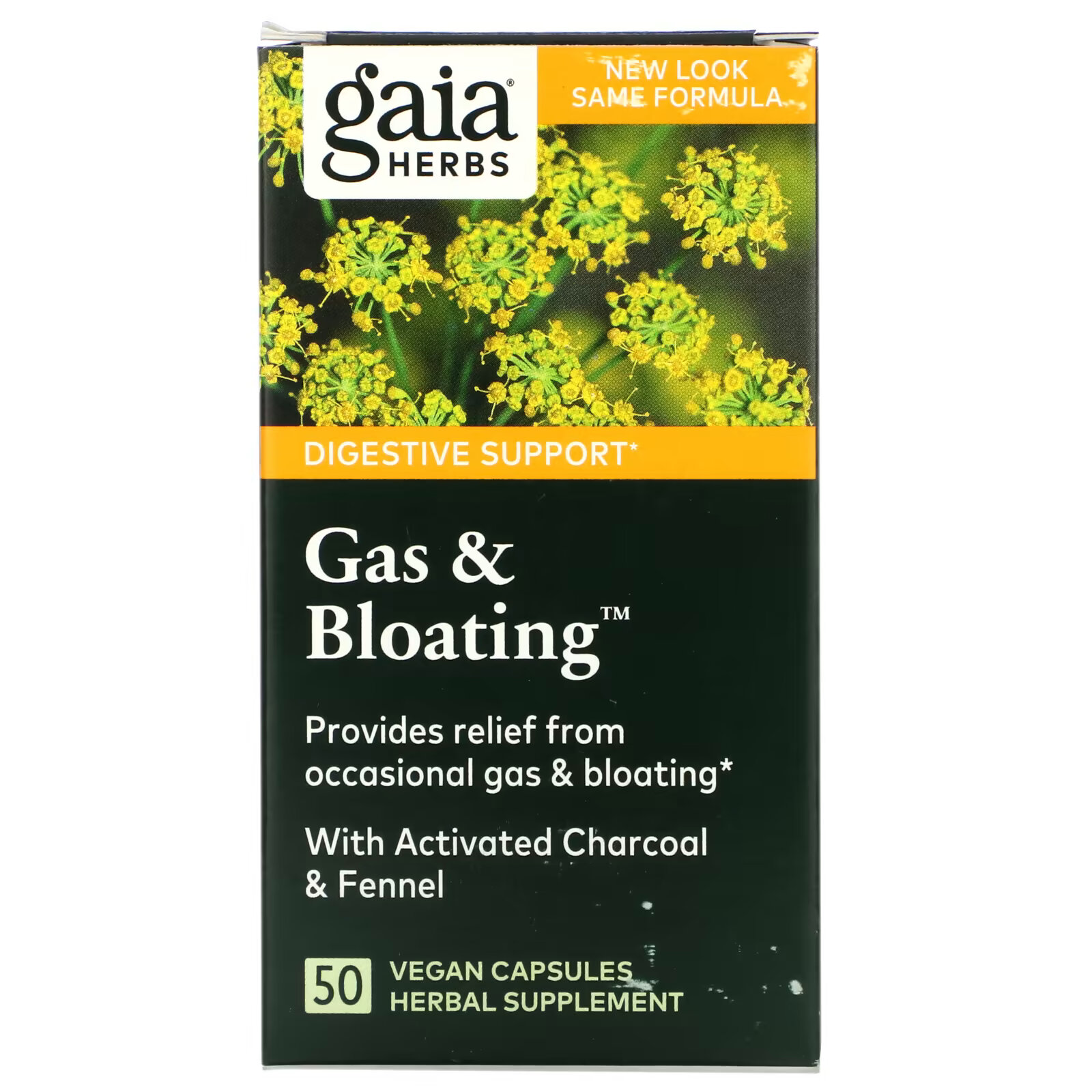 Gaia Herbs, Gas & Bloating, 50 веганских капсул - фото