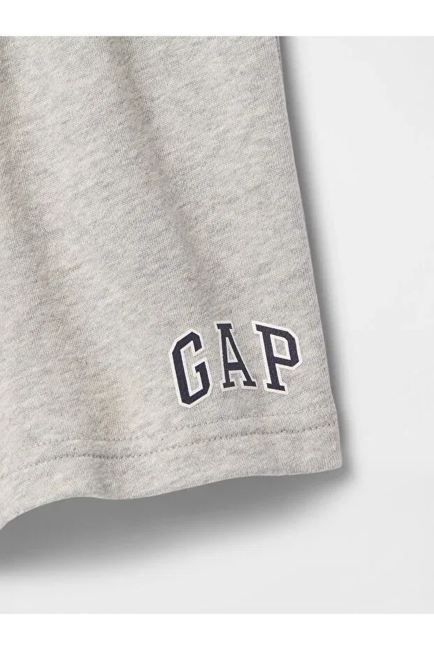 Детские шорты для мальчиков с принтом Logo Terry Fabric Relaxed Pull-On Gap, Gray-001 — фото 2