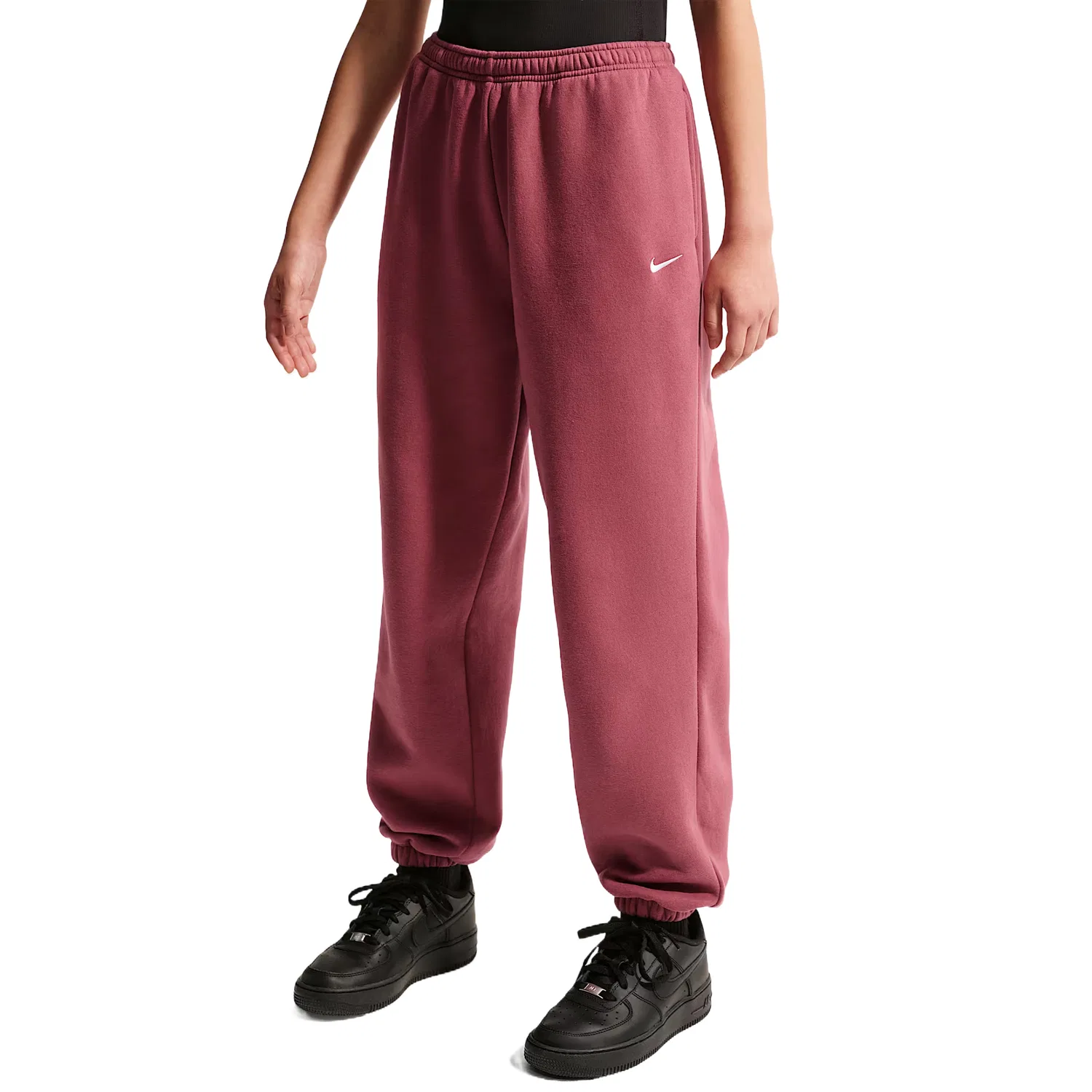Детские трикотажные спортивные штаны с умеренной растяжимостью Nike, Pink Mist/White