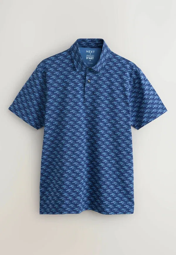 Комплект из 3 поло, хлопок, Polos three pack, Next, White, Green Hokusai, белый/синий/зеленый — фото 3
