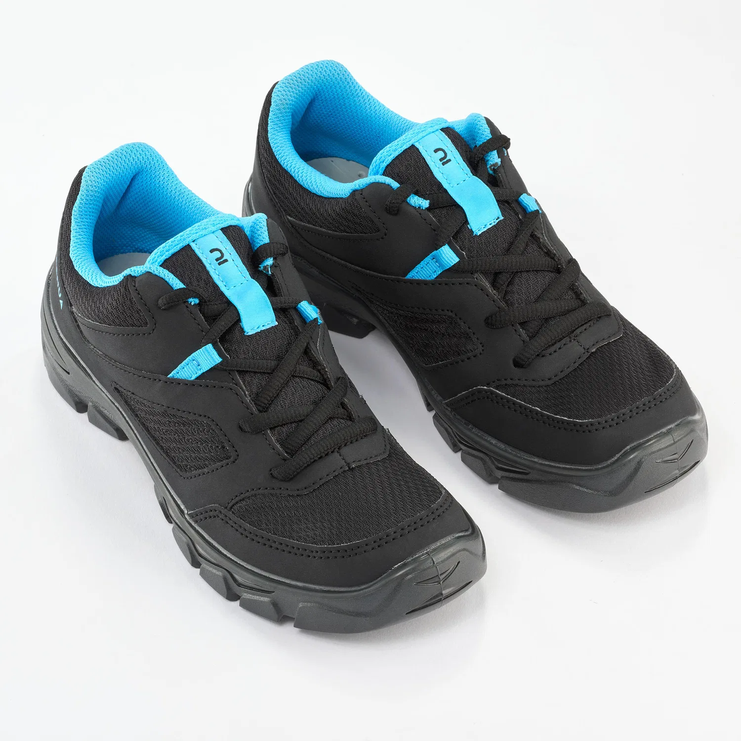 Детские ботинки для ходьбы с шнуровкой Wanderschuhe Kinder NH100 Quechua, Rauchschwarz Baltikblau — фото 2