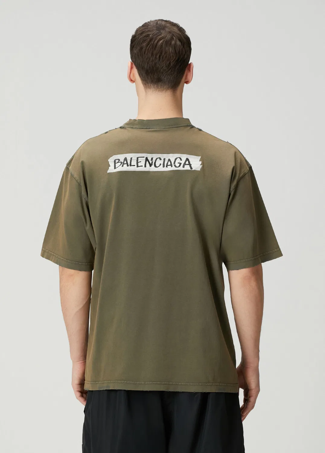 Футболка с принтом Balenciaga, khaki — фото 4