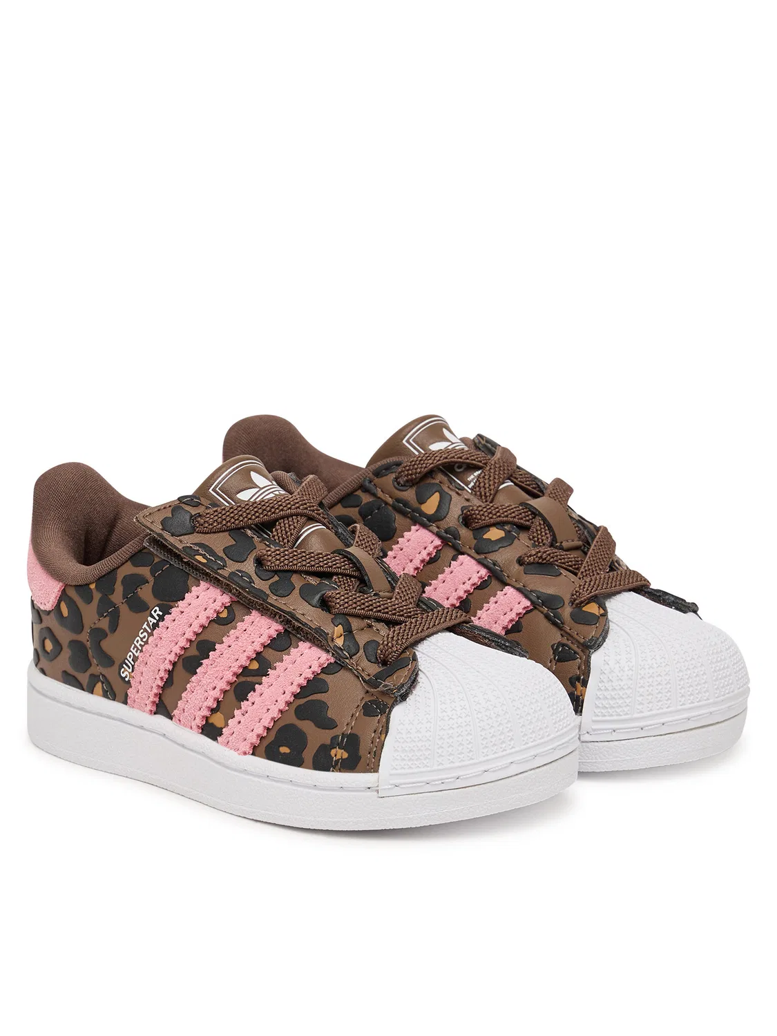 Кроссовки для девочки Superstar Comfort Closure Elastic Lace Adidas, коричневый — фото 2