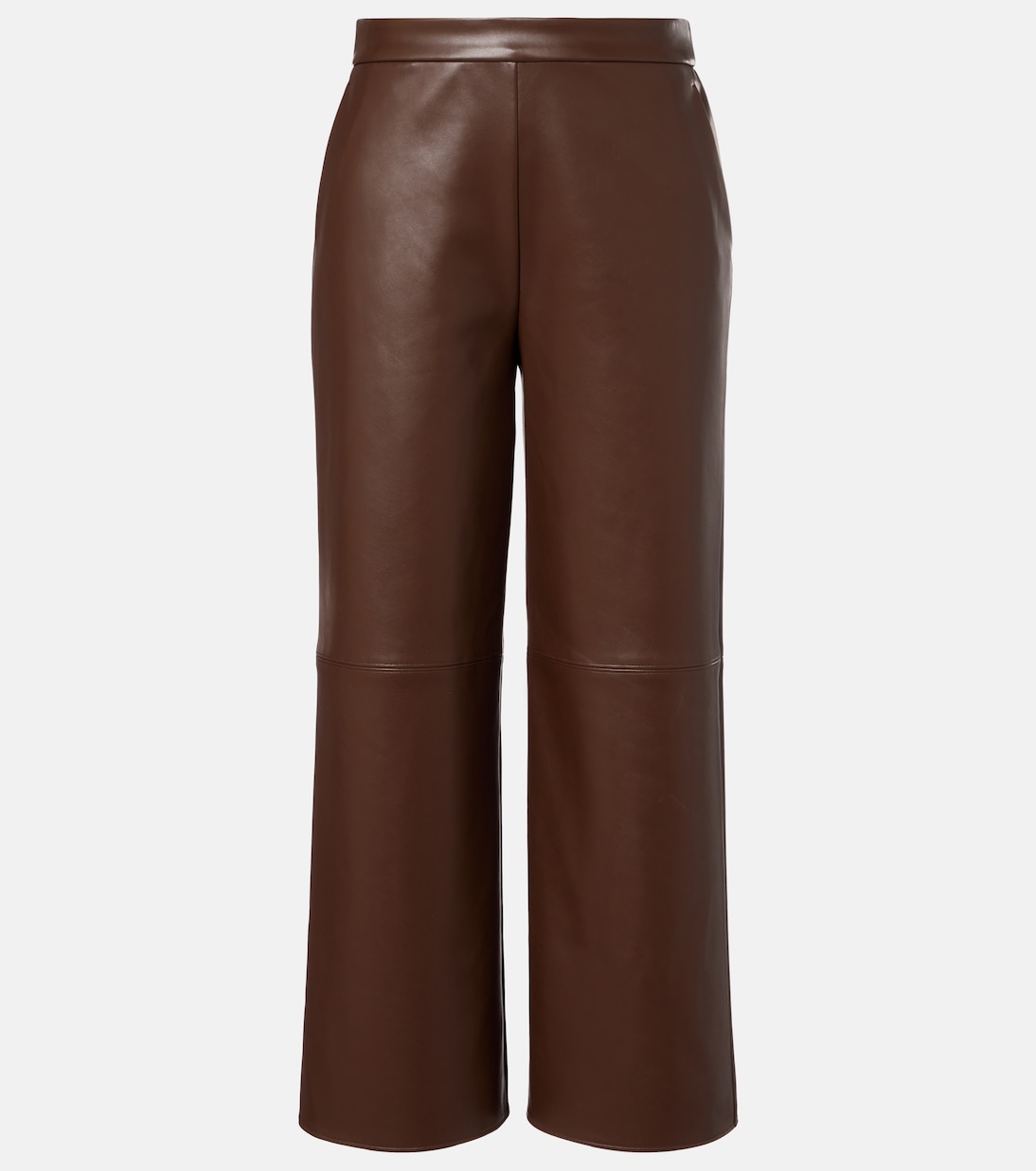 

Амати укороченные брюки-клеш из искусственной кожи S Max Mara, Visone 2