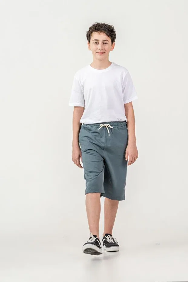 Детские шорты для мальчиков с вышивкой Mışıl Kids, Gray Green