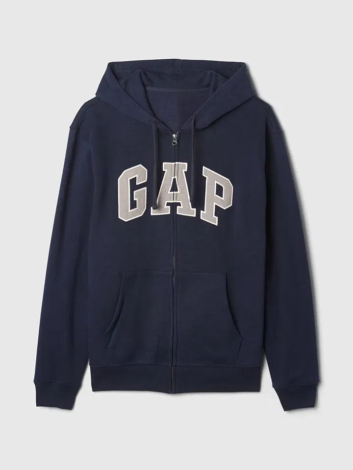 Свитшот на молнии Gap, темно-синий — фото 4