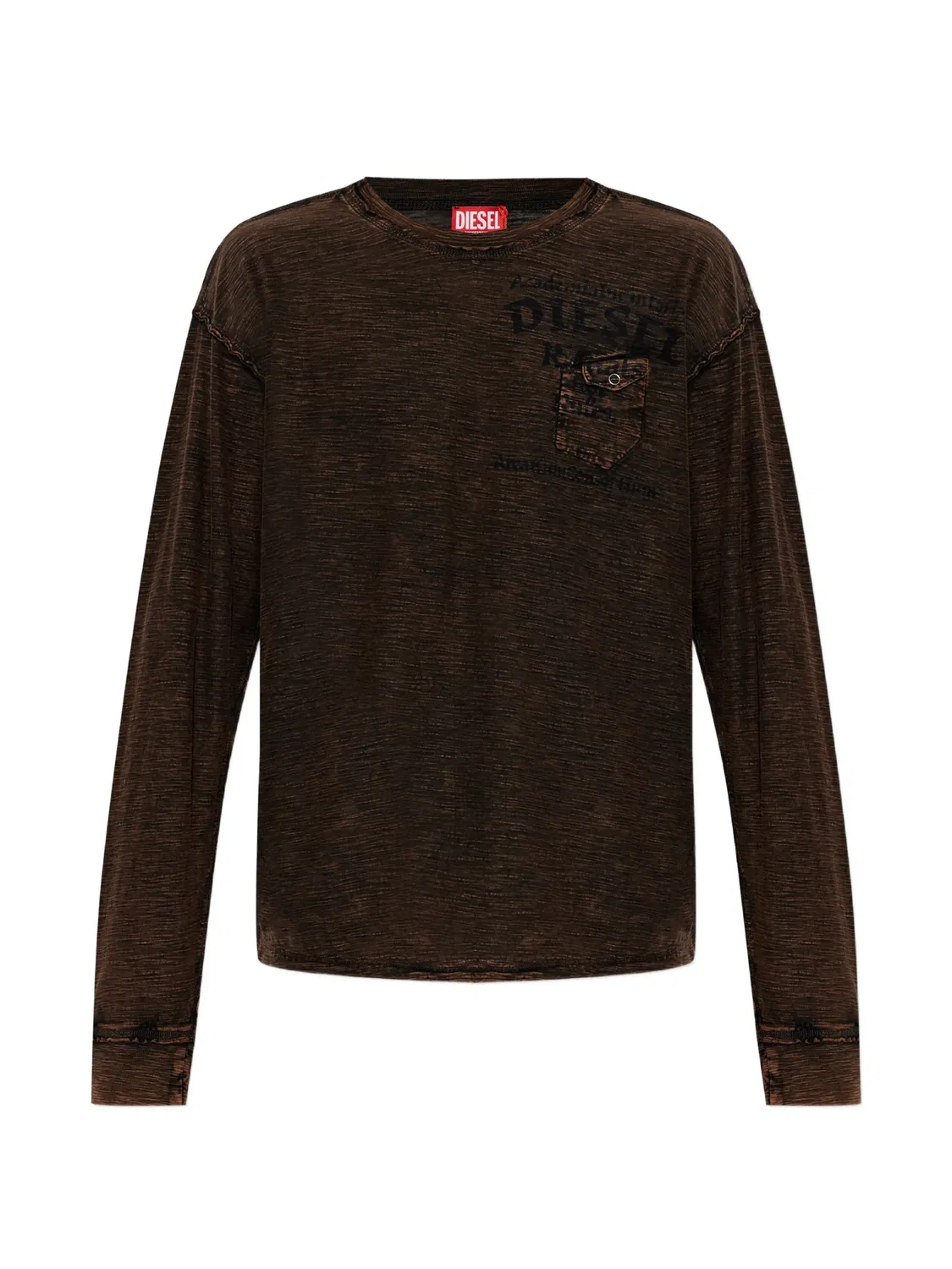 Футболка T-Ardy-Ls коричневая Diesel, коричневый