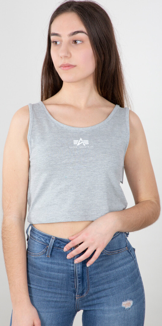 

Топ Alpha Industries Basic Crop SL женский танк, серый