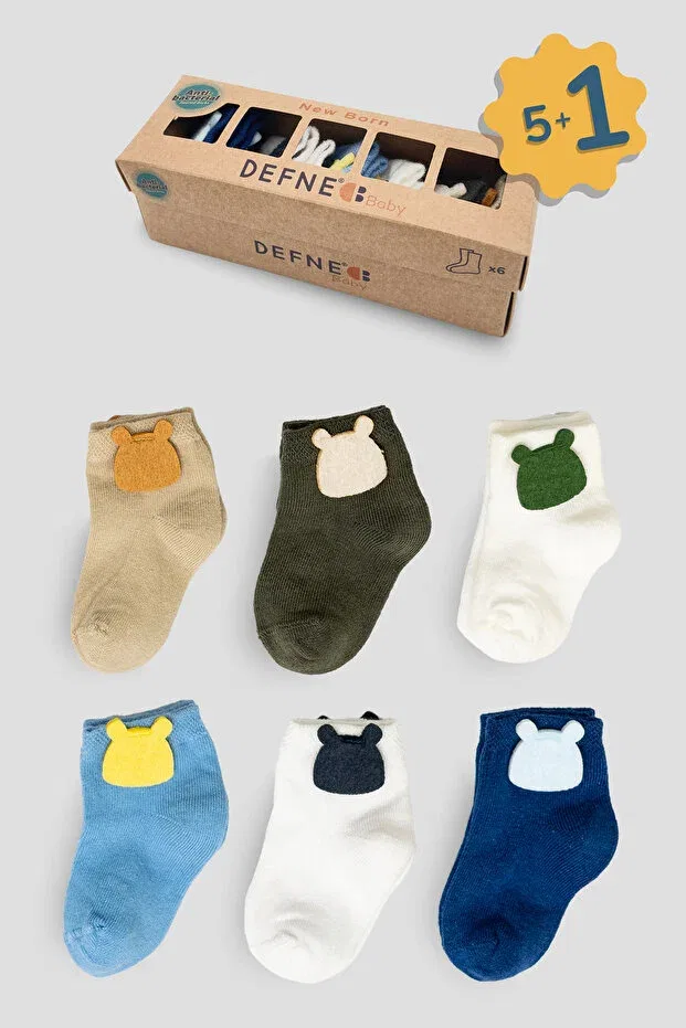 Детские носки для девочек хлопковые 6 пар Defne Baby, Mixed