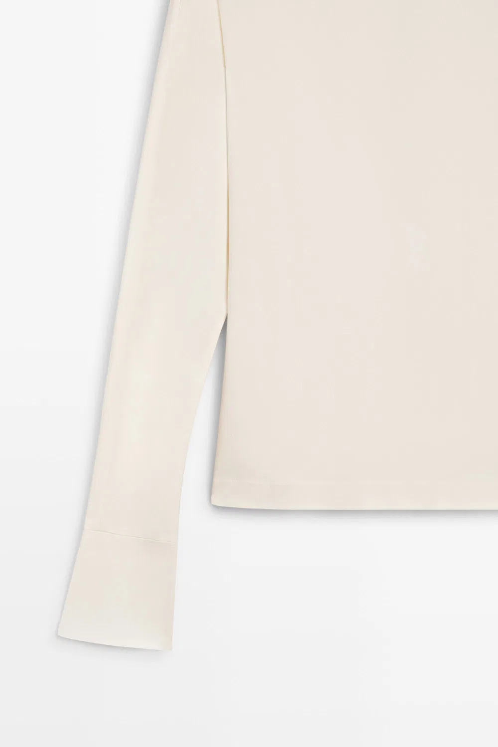 Топ с длинными рукавами и декоративной отделкой на спине Massimo Dutti, кремовый — фото 2