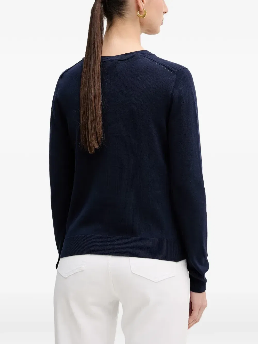 Свитер Lacoste с V-образным вырезом и логотипом, синий — фото 3