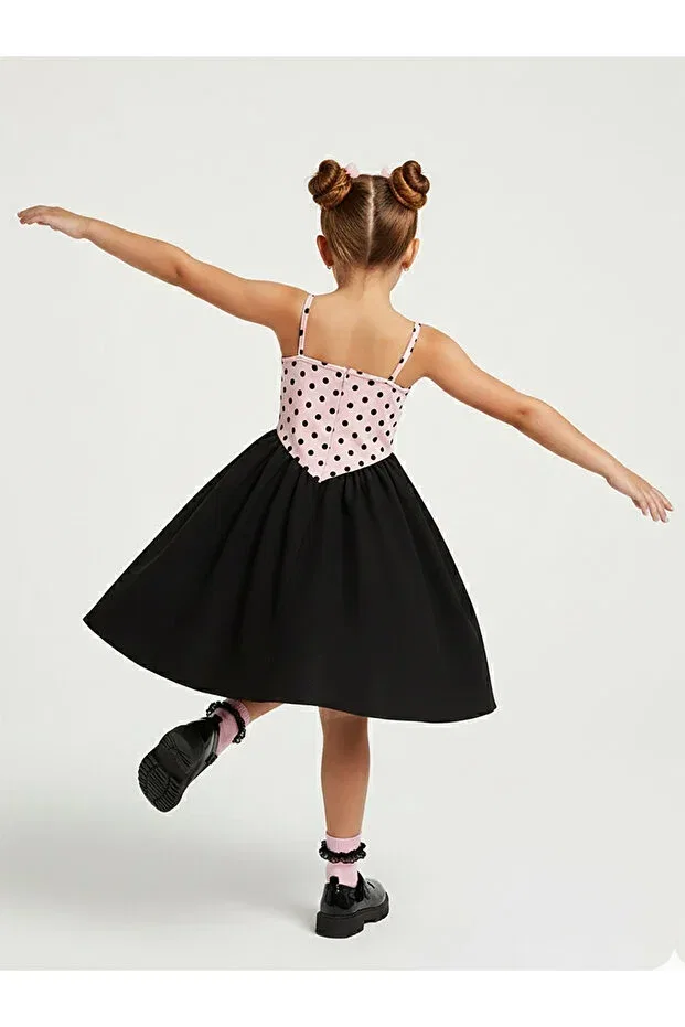 Детское платье для девочек хлопковое Polka Dot Denokids, Pink — фото 2