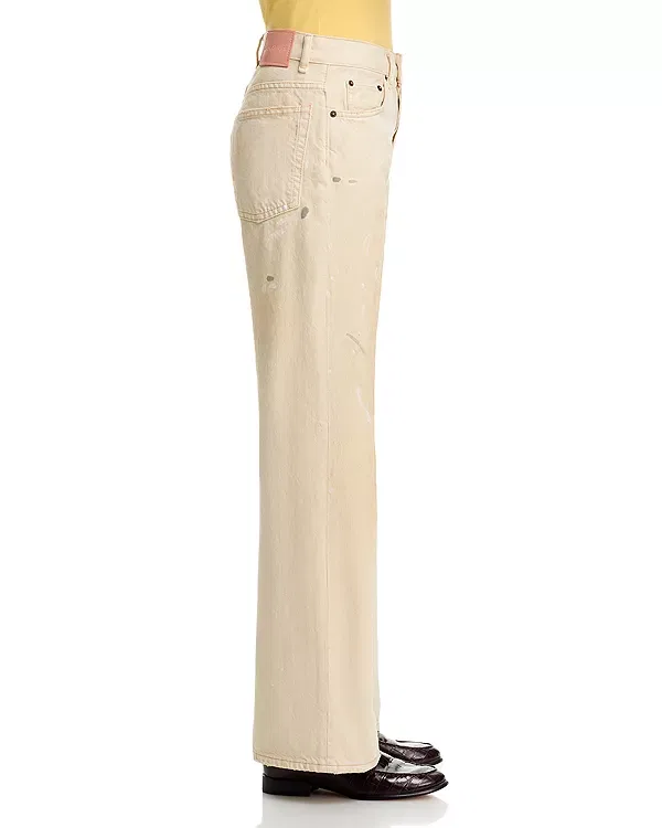 Женские джинсы с принтом Trafalgar Regular Fit Acne Studios, белый — фото 4