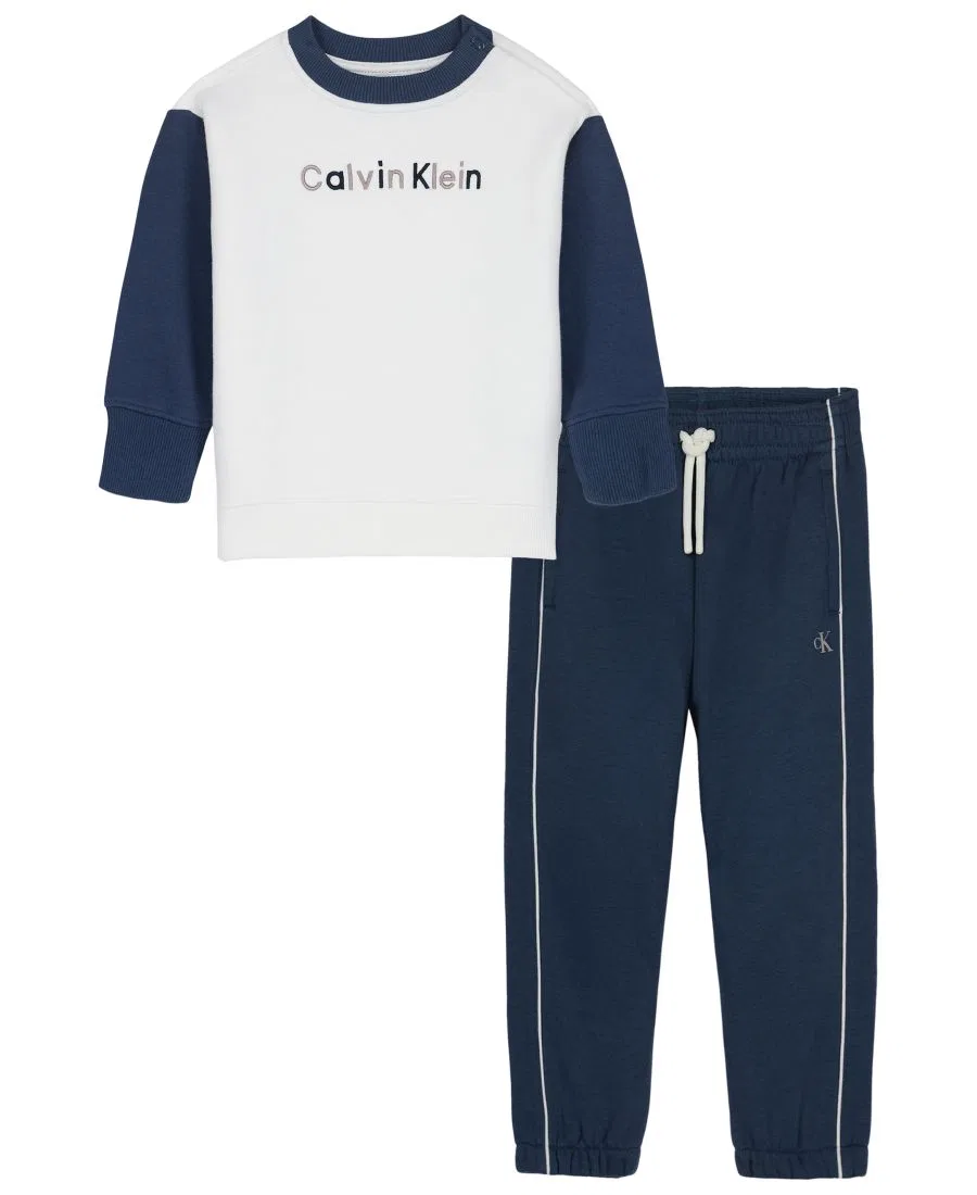 Комплект из лонгслива и брюк Calvin Klein, Egret Blue — фото 4