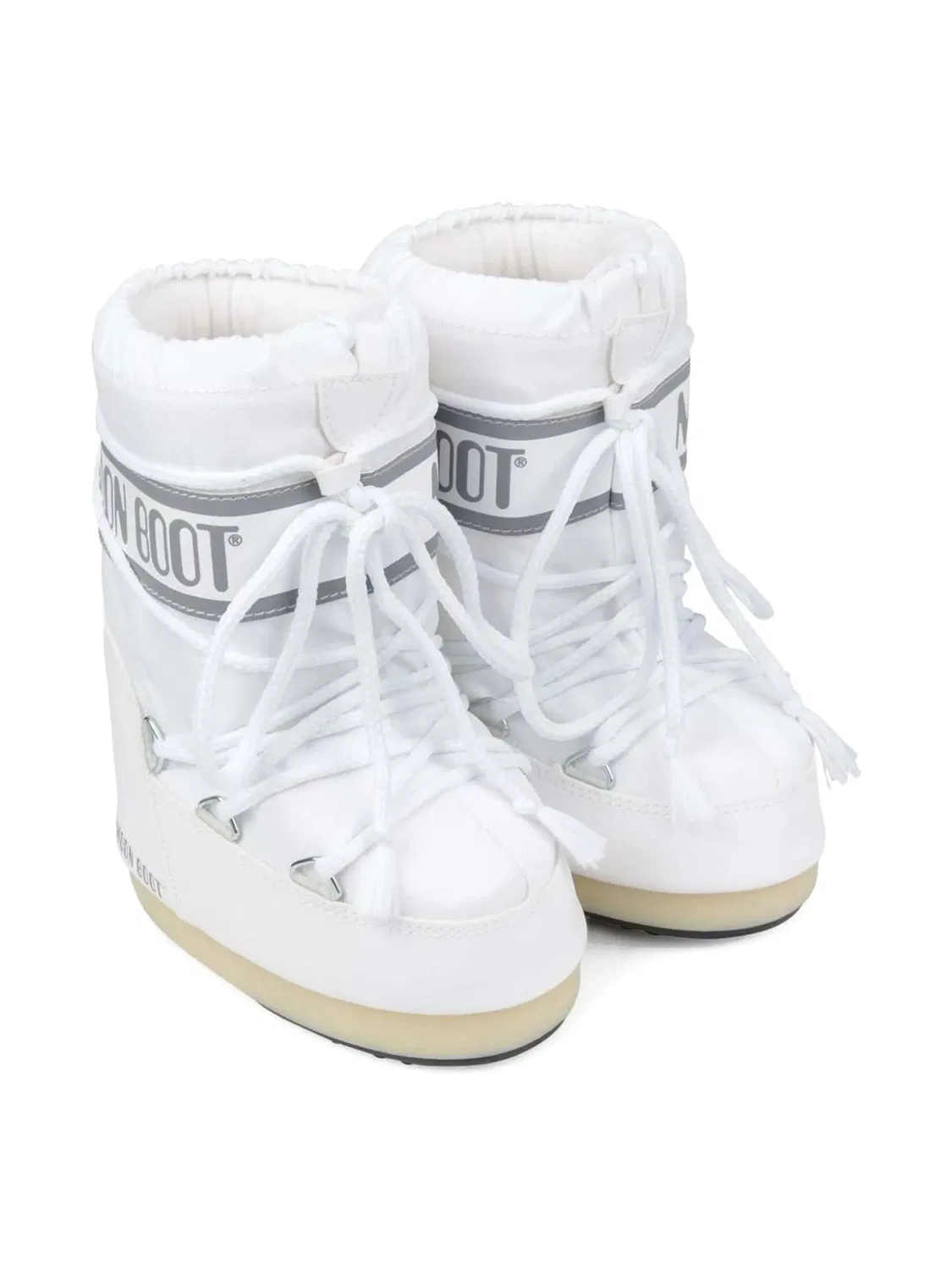 Ботинки с логотипом и шнуровкой Moon Boot, белый