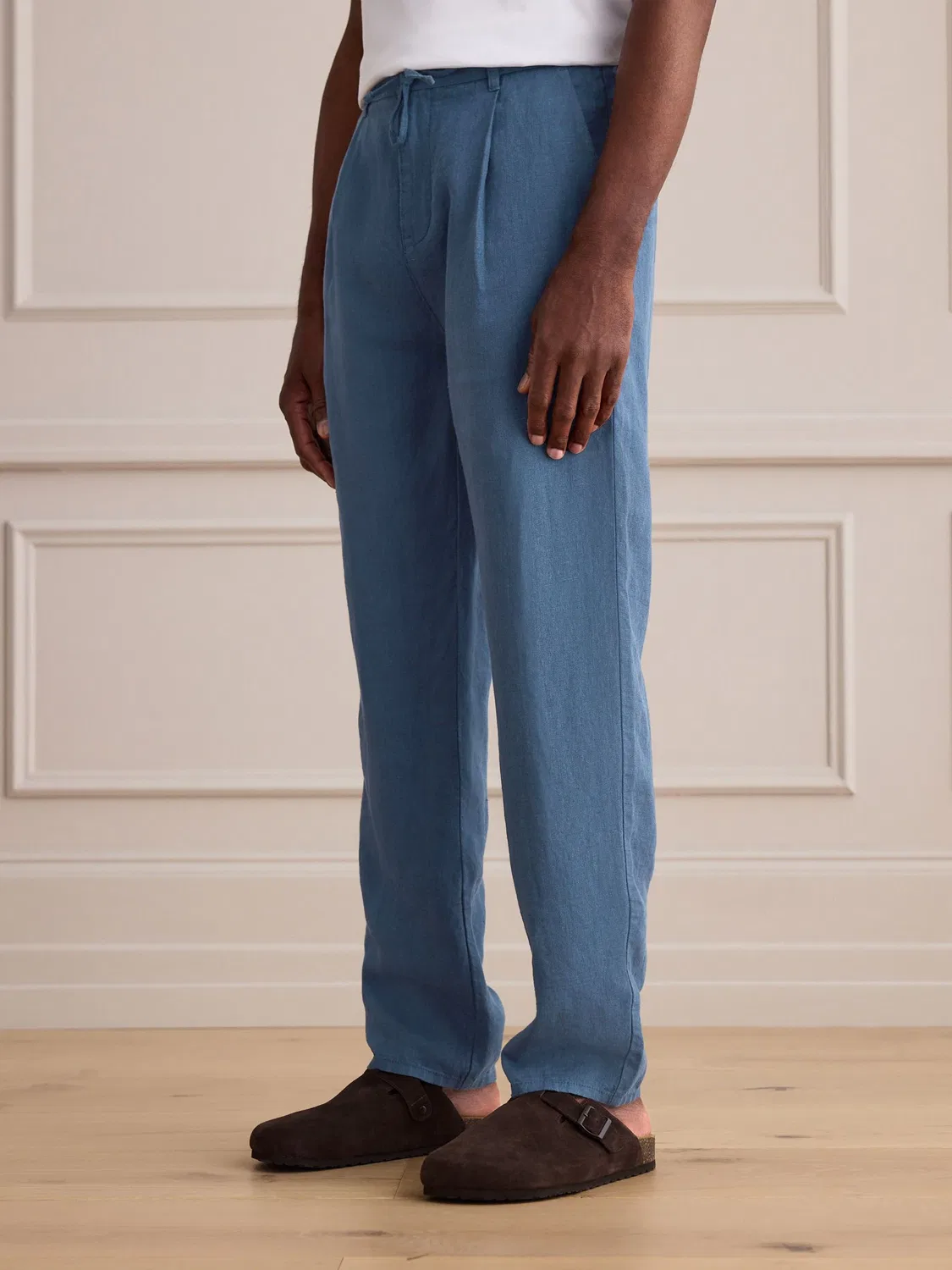 Брюки чинос со складкой, Regular Tapered Fit, Signature Next, светло-голубой