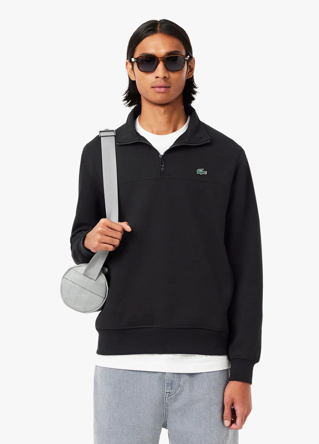 Свитшот полузамок Classic Fit Lacoste, black — фото 2
