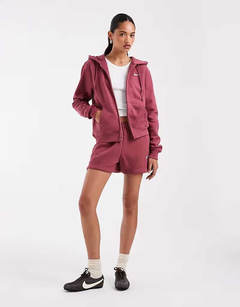 Флисовые шорты Nike Studio, бордовый — фото 2
