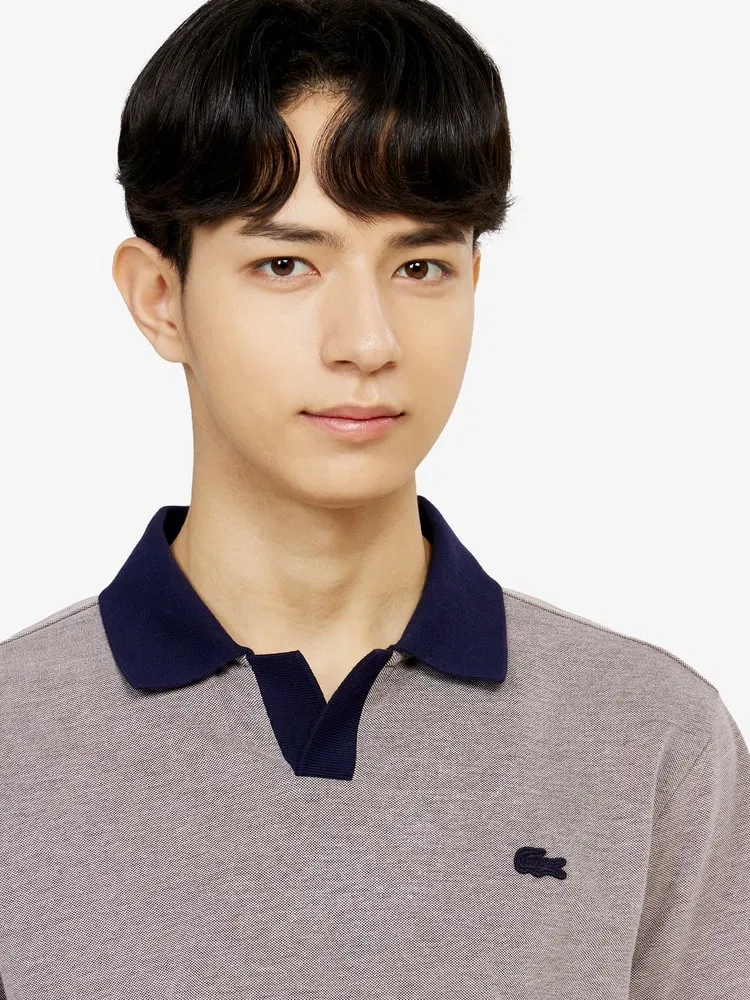 Футболка поло Lacoste с открытым воротником, базовая, Antique Gold — фото 2