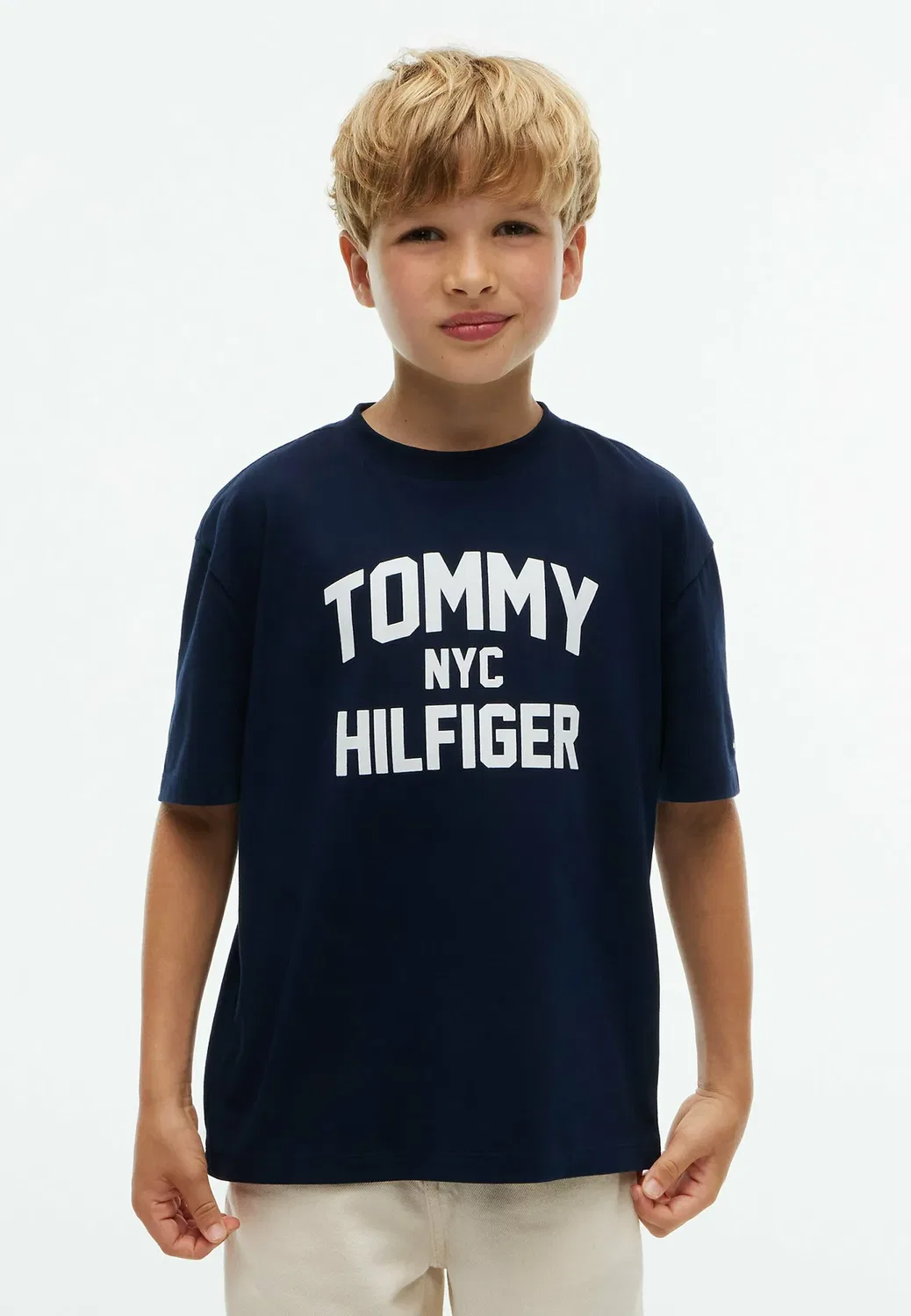 Футболка с круглым вырезом и логотипом - футболка с принтом Tommy Hilfiger, Dark Blue — фото 2