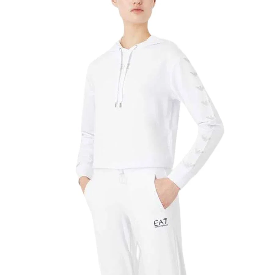 Женский свитшот EMPORIO ARMANI EA7 SS23, White — фото 4