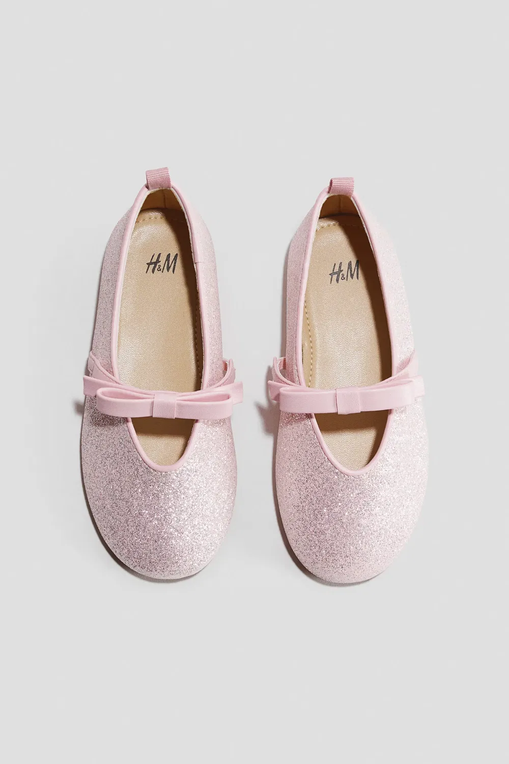 Детские балетки с бантом Glittery H&M, Light Pink/Glittery
