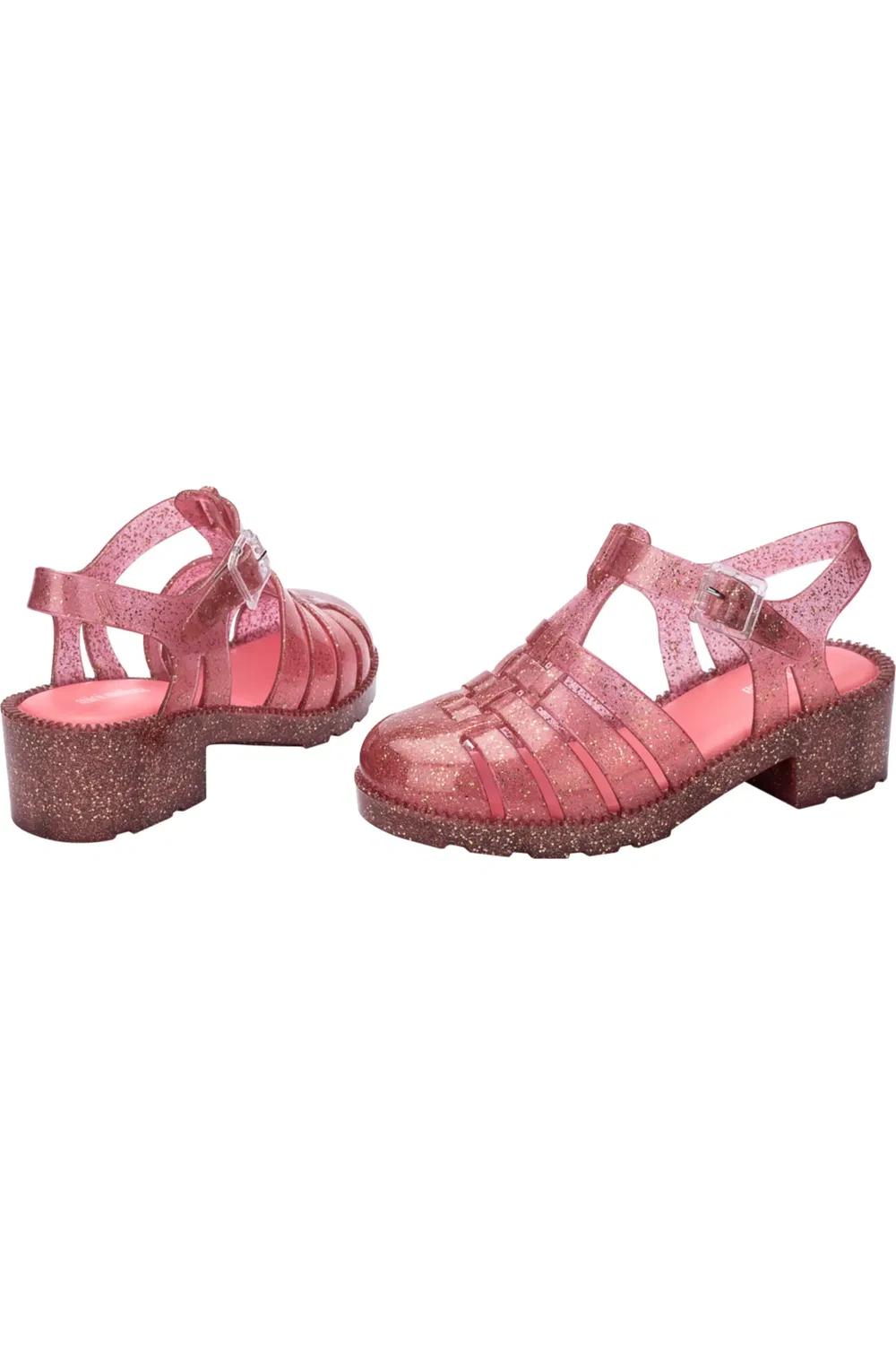 Детские сандалии рыбак на плоской подошве Posession Mini Melissa, Glitter Pink — фото 3