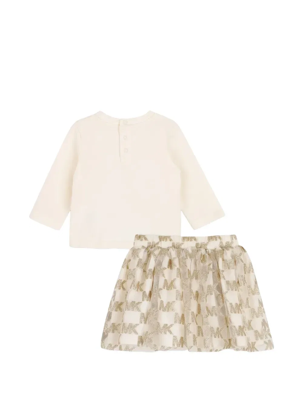 Комплект из футболки и шортов с логотипом Michael Kors Kids, бежевый — фото 2