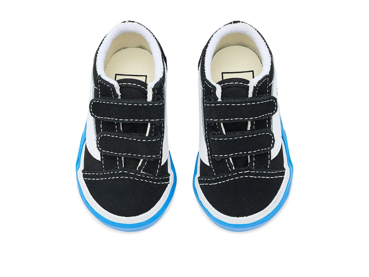 Кроссовки Old Skool V (для младенцев и малышей) Vans Kids, Black/Bright Azure — фото 3