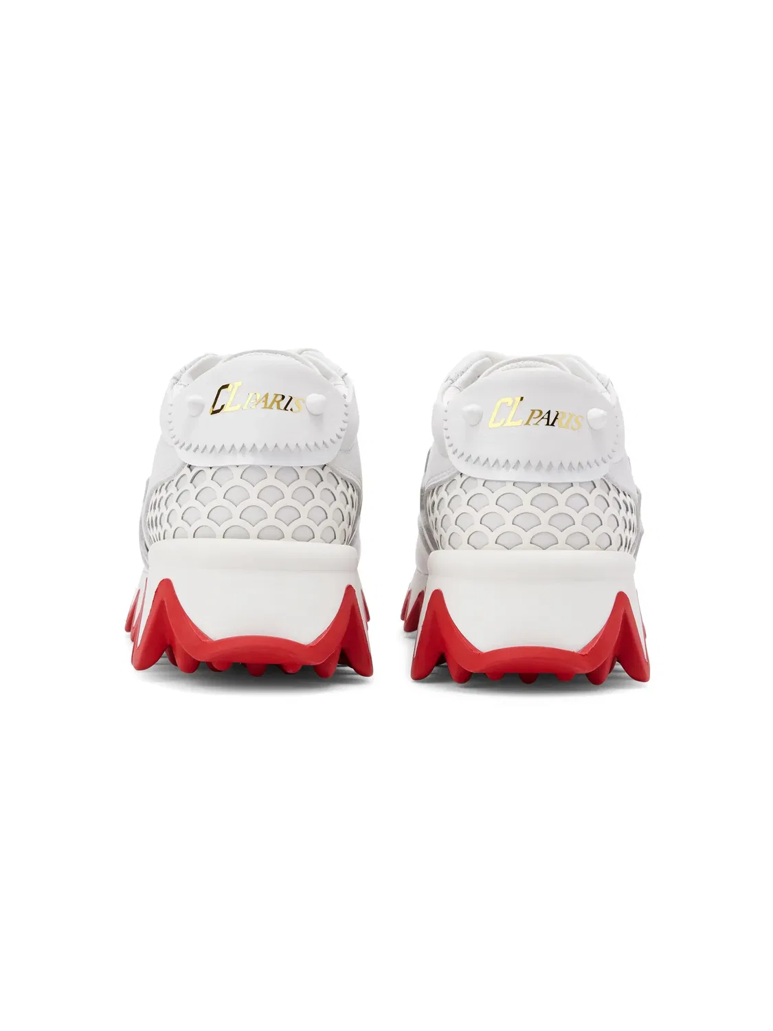 Мини кроссовки Shark из кожи Christian Louboutin, белый/красный — фото 2
