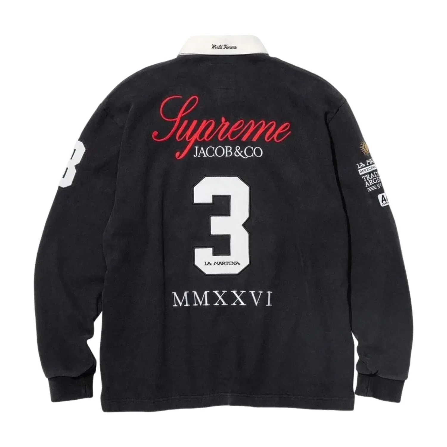 Мужская футболка с принтом Supreme x La Martina SS26 Rugby, черный — фото 2