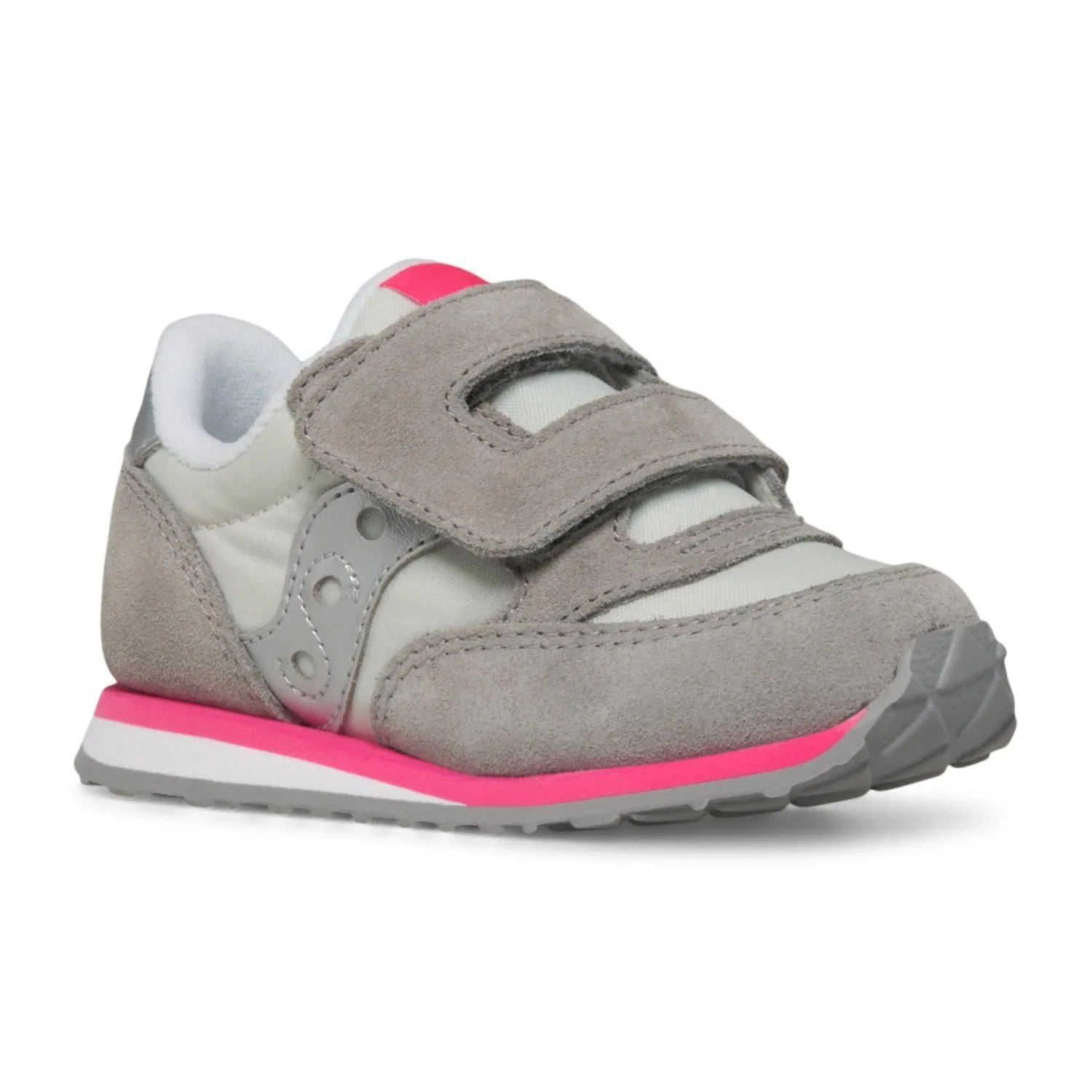 Детские кроссовки для девочек с липучкой Baby Jazz HL Saucony, Grey Silver Pink