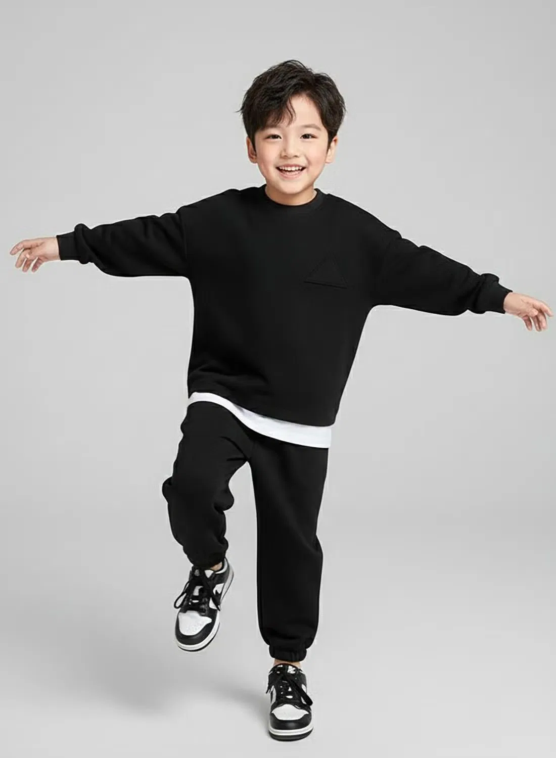 Комплект зимний с длинным рукавом Classic winter boys tracksuit set Babyqlo, черный — фото 4