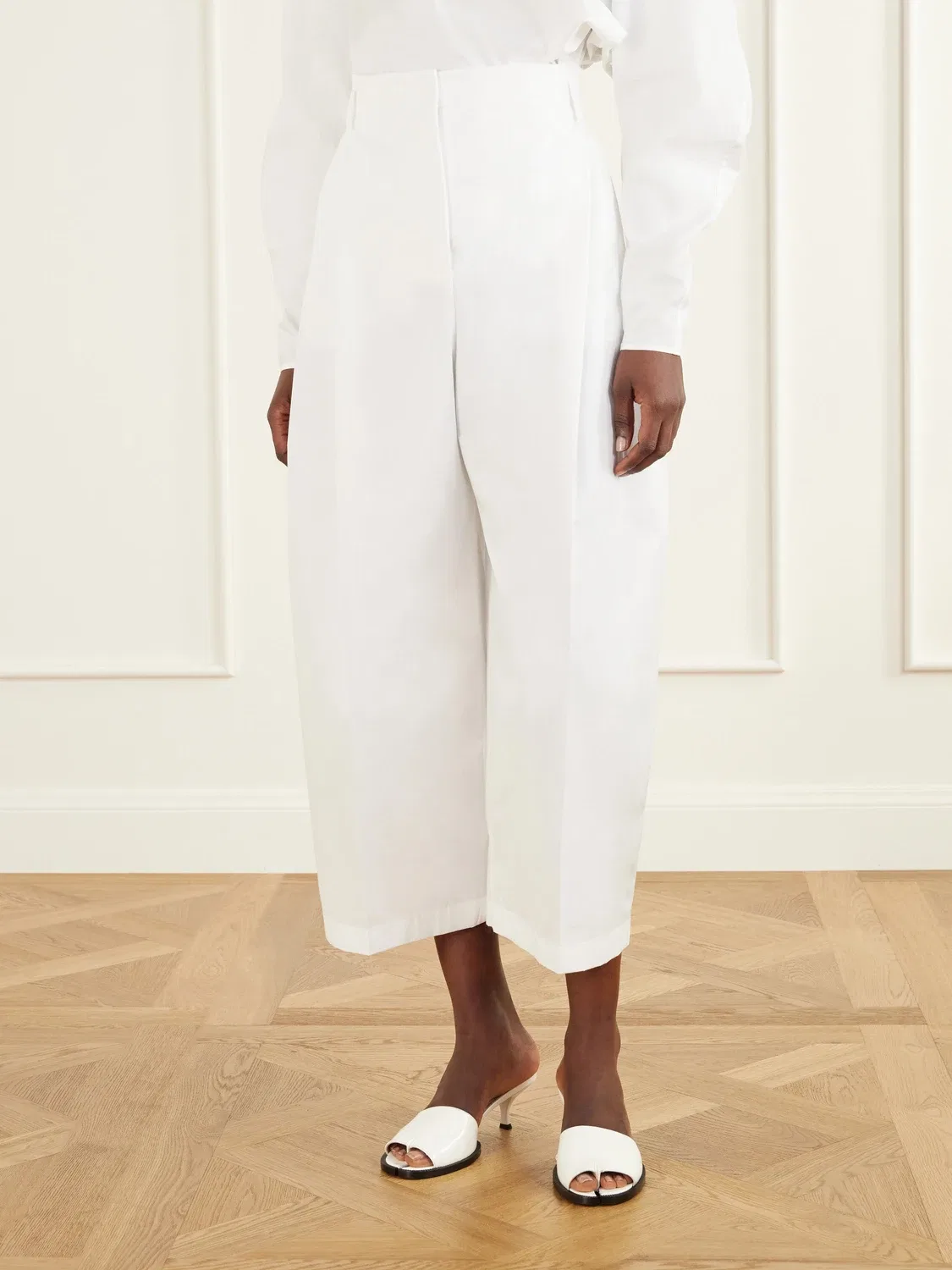 Зауженные хлопковые брюки Miami Jacquemus, белый — фото 3