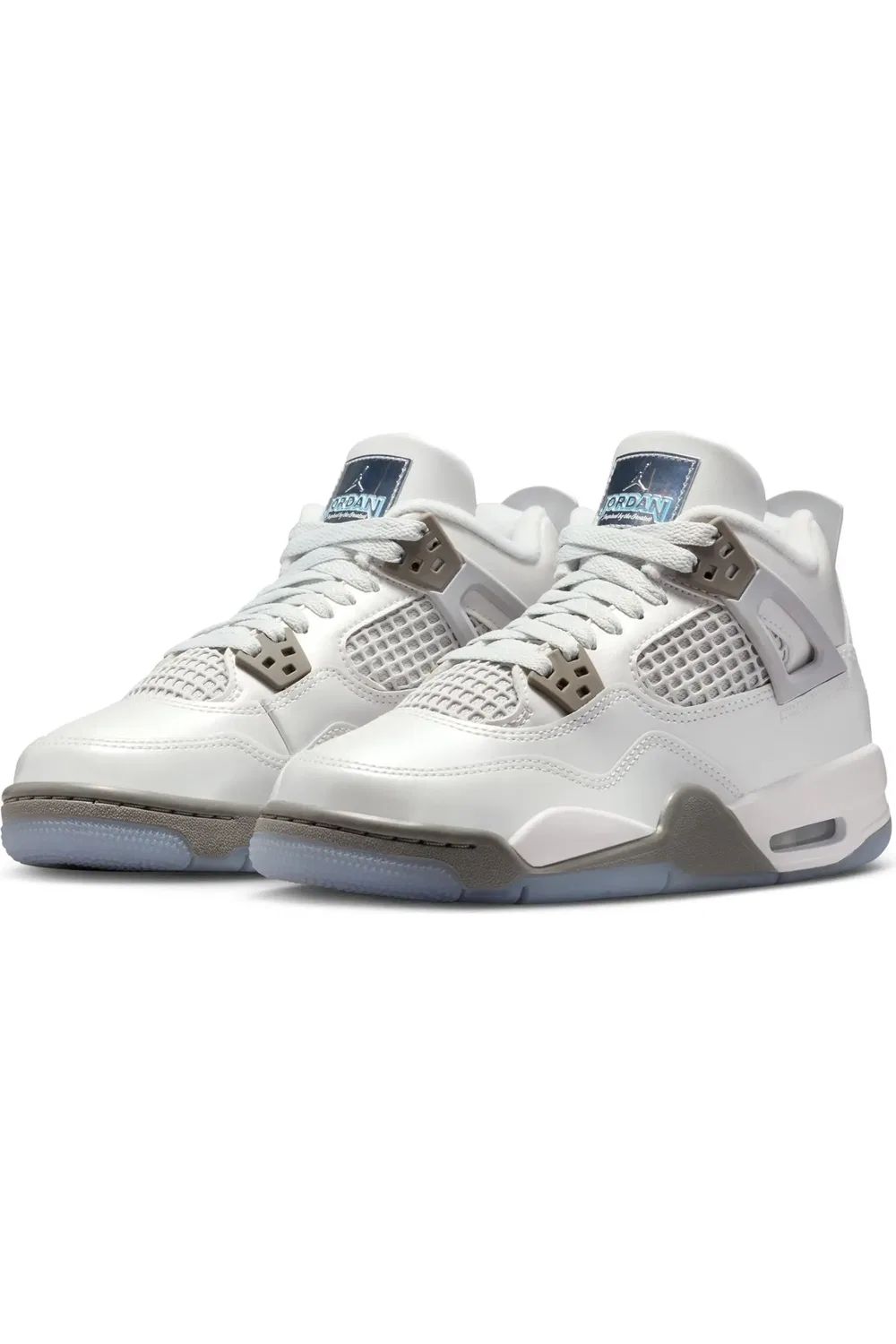 Детские кроссовки ретро-баскетбольные Air Jordan 4 Retro, белый/серый/синий