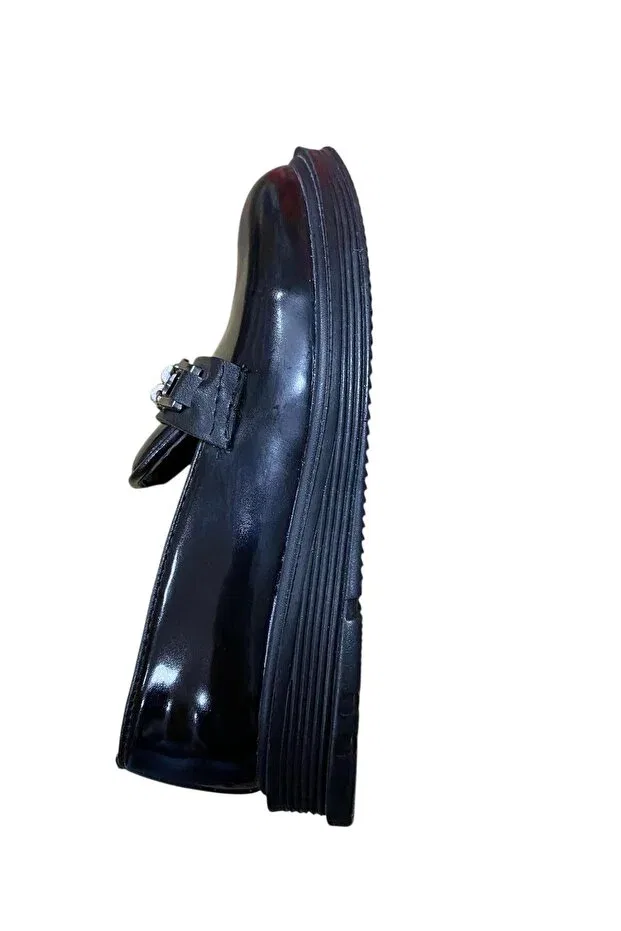 Детские туфли для мальчиков с коротким каблуком Brono, Black Patent Leather Buckle — фото 3