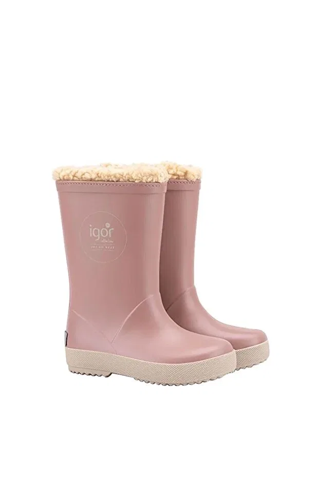 Детские сапоги для девочек с мехом Splash dk furry rosa pink Igor, Fur-Pink-Cream — фото 2