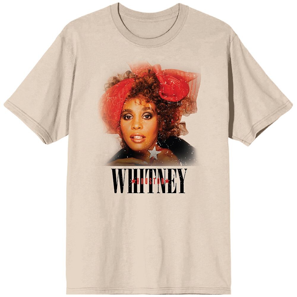 

Футболка с изображением крупным планом Whitney Houston для юниоров Licensed Character, цвет Beige Khaki