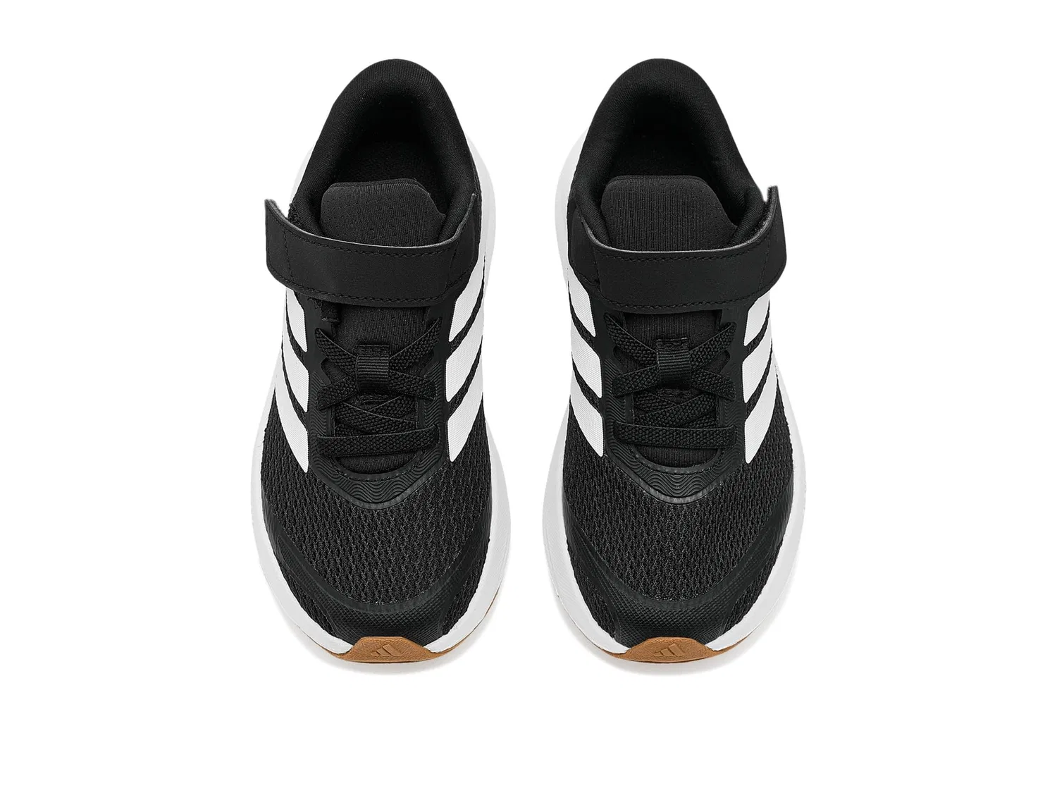 Кроссовки Run Falcon 6 с эластичным шнурком и ремешком (для маленьких детей) Adidas Kids, Black/White/Black — фото 3
