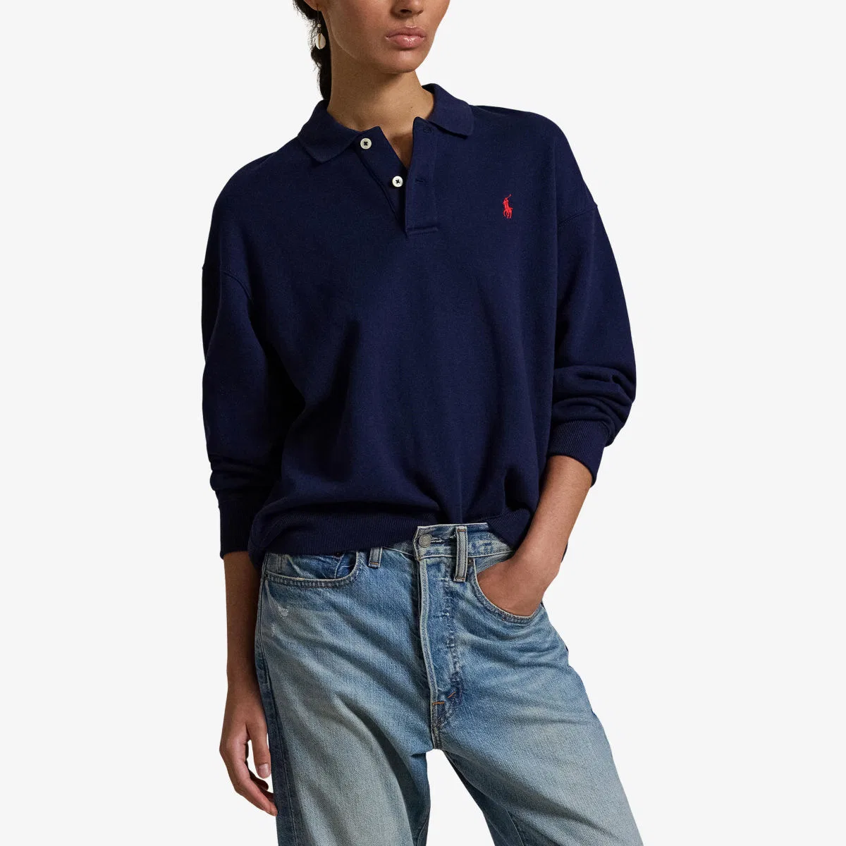 Хлопковая толстовка-поло с вышитым логотипом Polo Ralph Lauren — фото 3