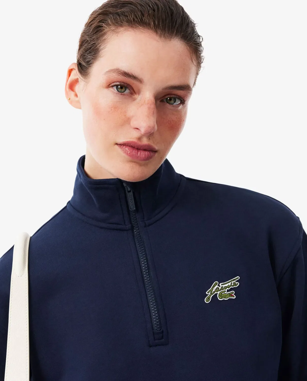 Худи Lacoste Azul Marino с молнией и высоким воротником — фото 3