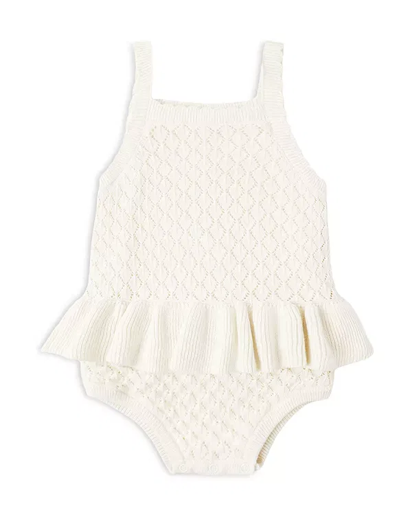 Детский боди-комбинезон с крючком и рюшами Rylee + Cru, Natural