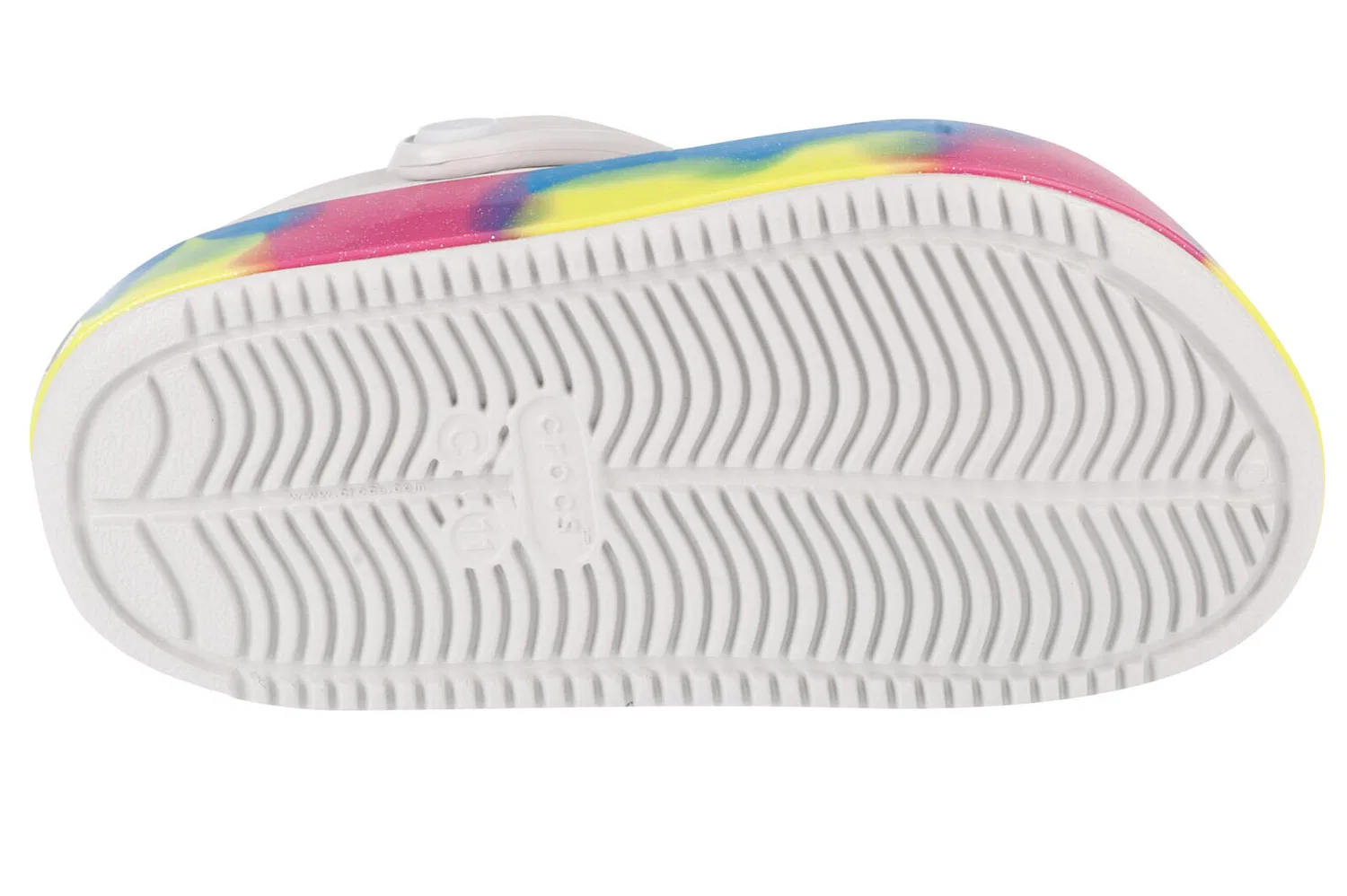 Детские босоножки для девочек Off Court Glitter Band Kids Clog Crocs, Weiss — фото 4