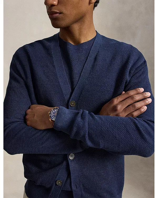 Мужской кардиган расслабленного кроя Polo Ralph Lauren, темно-синий — фото 4