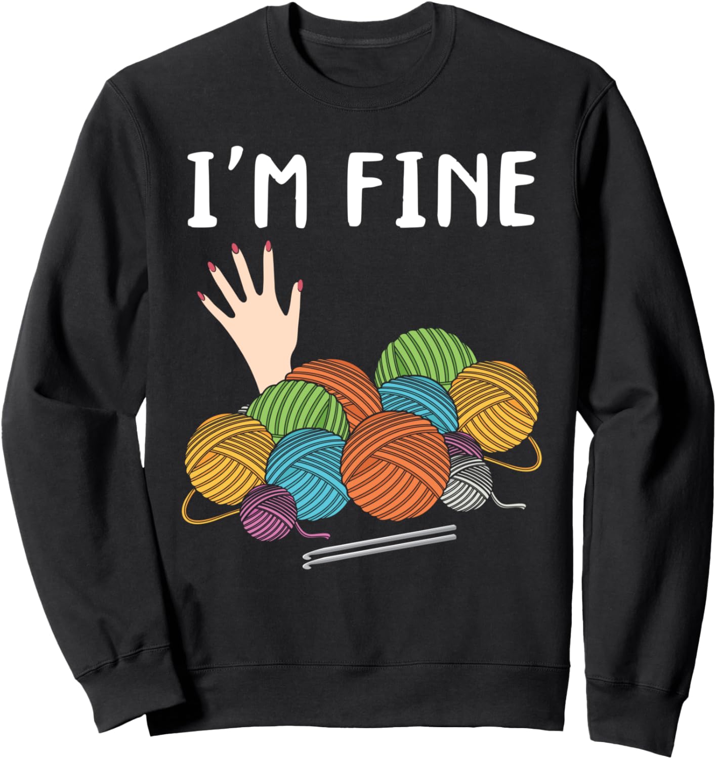 

Вязание крючком - Я в порядке - Забавная вязаная толстовка Funny Crocheting Ideas, черный