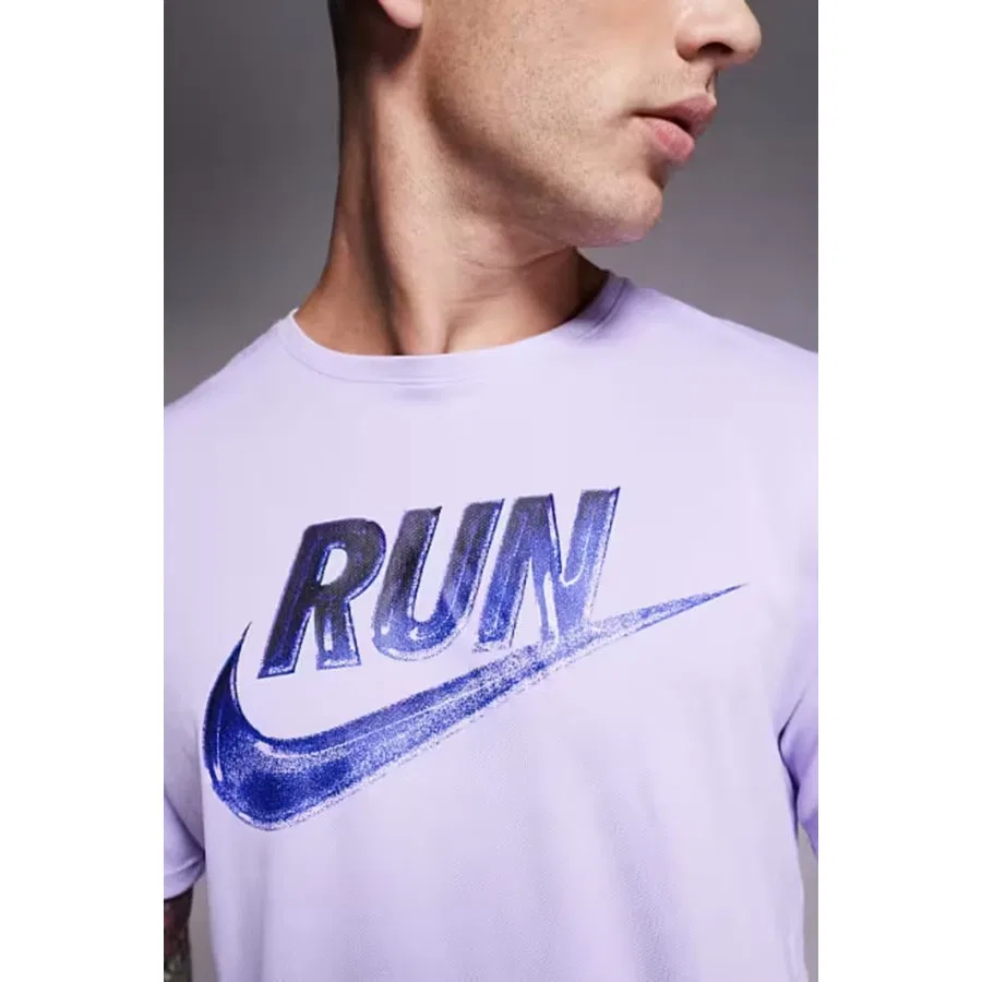 Футболка спортивная с коротким рукавом Dri-Fit Run Energy Miler Ss Nike, Сиреневый — фото 2